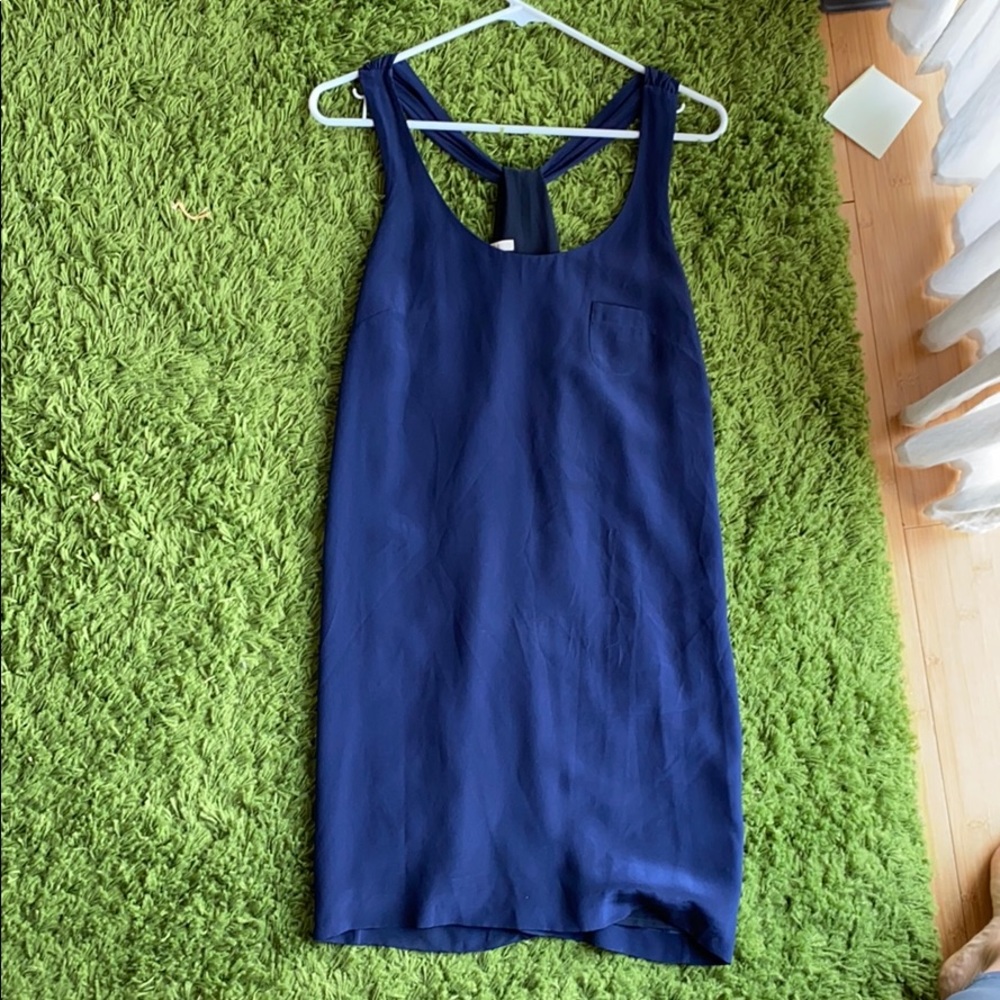 J. Crew Shift Dress Navy Blue Silk mini dress